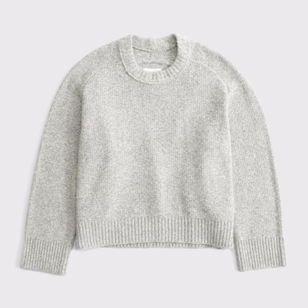 Abercrombie & Fitch Light Gray Crew Neck Sweater